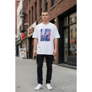 Japanese Graphic T Shirt Tokyo Streetwear Vaporwave White Medium